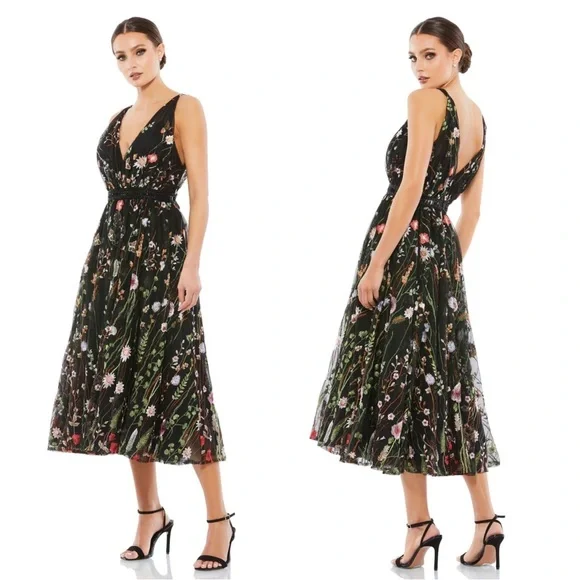 green emerald velvet dress Mac Duggal Cocktail Dress, 2 / Black Multi main image 0